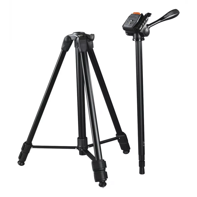Tripod HAMA Delta Duo 170 – 3 kojos, maks. aukštis 170 cm, min. 62 cm, apkrova 4 kg, svoris 1,85 kg, juoda