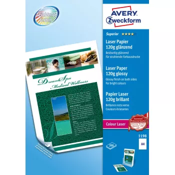 Avery Zweckform Premium spalvotas lazerinis foto popierius A4 120 g/m² blizgus 200 lapų