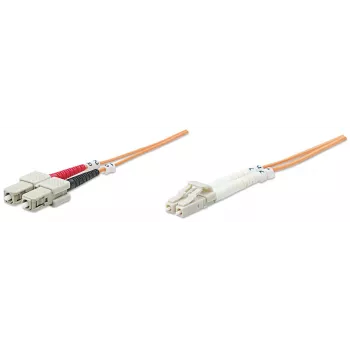 Intellinet Fiber Optic Patch Cable OM2 LC/SC 5m Orange Duplex Multimode 50/125 µm LSZH
