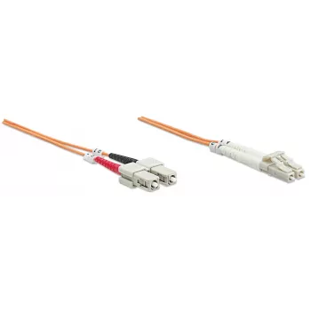 Intellinet Fiber Optic Patch Cable OM2 LC/SC 5m Orange Duplex Multimode 50/125 µm LSZH
