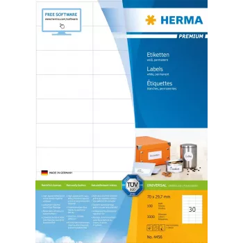 Lipdukai HERMA Premium A4 70x29,7 mm 3000 vnt.