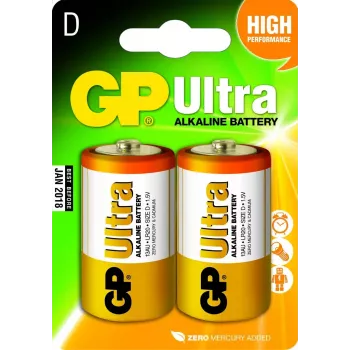 Vienkartinė baterija GP Ultra Alkaline D (2 vnt.)