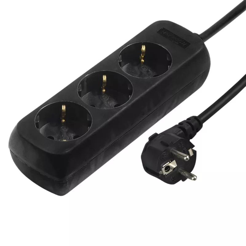 Hama 00108843 apsauginis nuo viršįtampių filtras, juodas, 3 AC lizdai, 230 V, 5 m