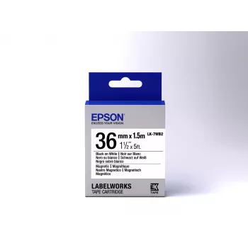 Epson LK-7WB2 magnetinė etikečių kasetė juoda/balta 36 mm (1,5 m)