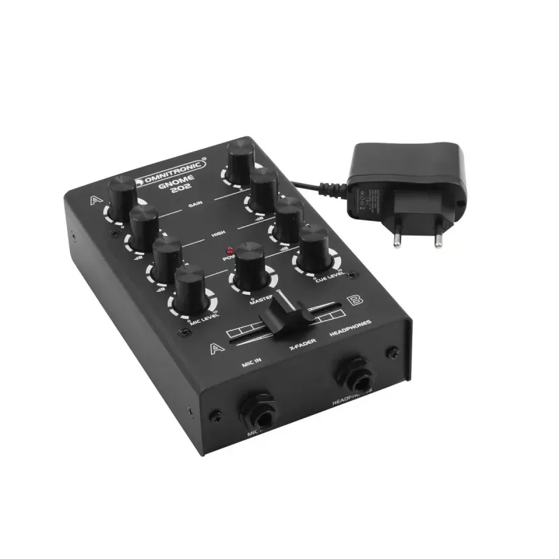 Maišytuvas Omnitronic GNOME-202 2 kanalai 20–20000 Hz Juoda