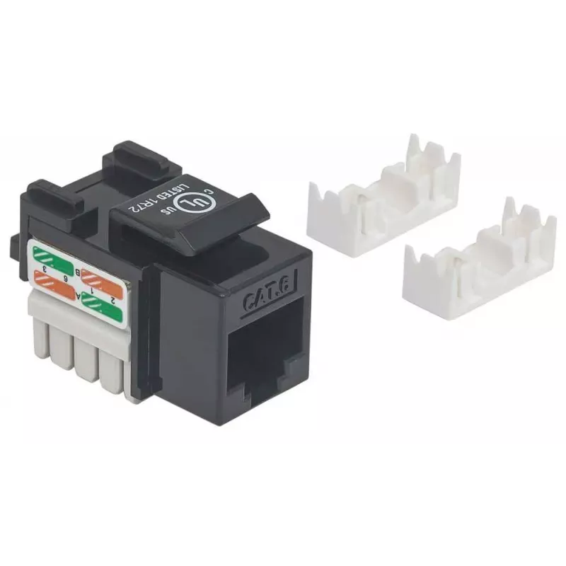 Intellinet Keystone Jack, Cat6, UTP, Punch-down, Juodas, Plokščias