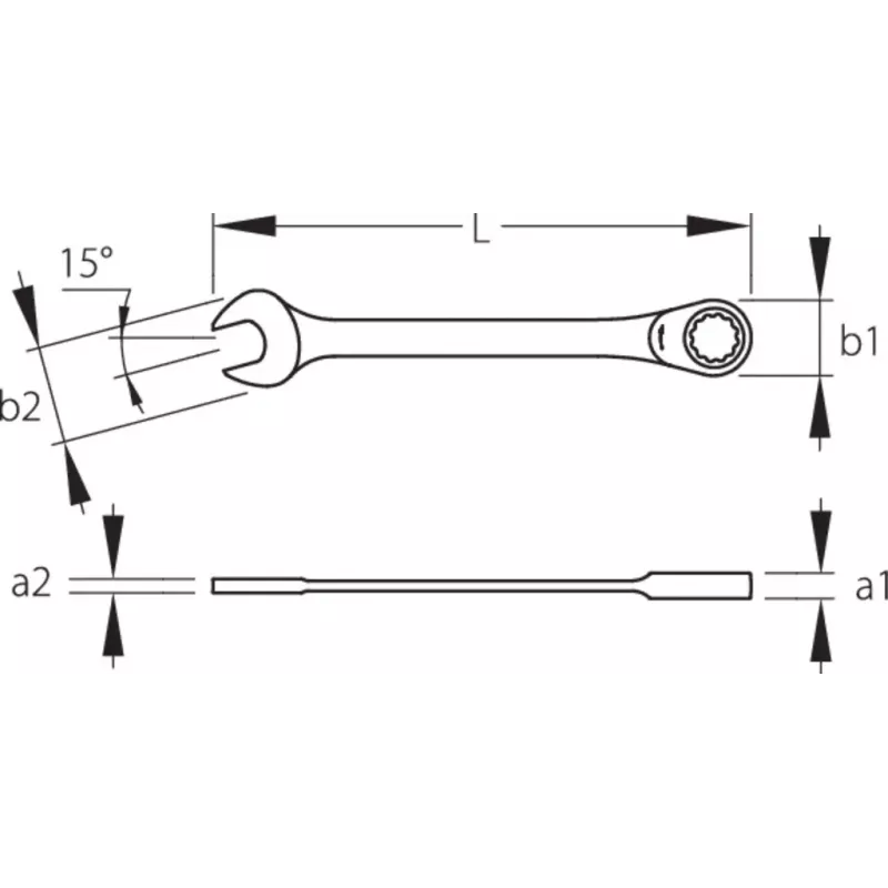 Raktinis veržliaraktis Gedore 7 R 19 mm