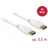 DeLOCK 85507 DisplayPort kabelis 0,5 m Baltas