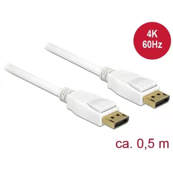 DeLOCK 85507 DisplayPort kabelis 0,5 m Baltas