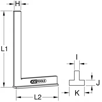 KS Tools kvadratas 300.0313, svoris 185 g