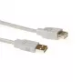 USB 2.0 A kištukas - USB A lizdas dramblio kaulo spalvos 1,80 m ACT SB2200
