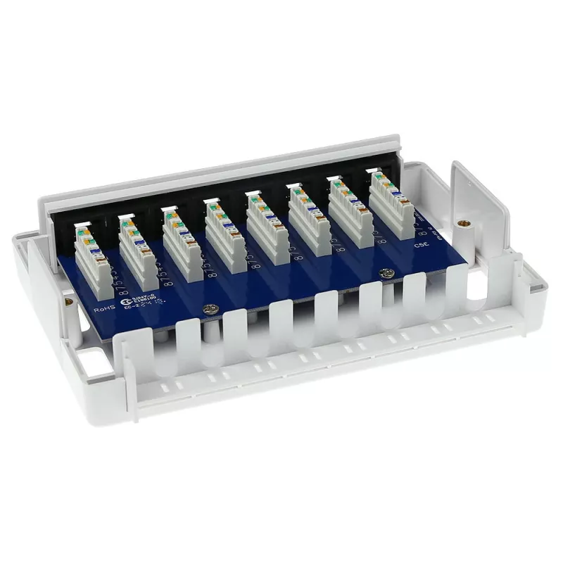 Montažinė dėžė ACT FA5000 neekranuota 8 prievadų Cat5e — 171,4×38×118,8 mm