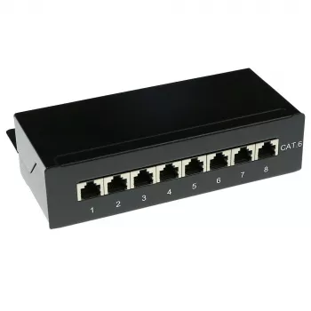 Paviršinio montavimo ekranuota jungčių dėžutė ACT 8 prievadų CAT6, 173×44 mm