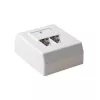 Paviršinio montavimo ekranuota 2 prievadų jungiamoji dėžutė ACT CAT5E, 64,9×80×32,8 mm