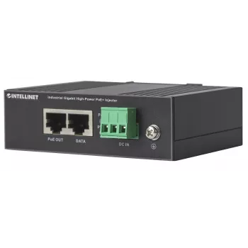 Intellinet pramoninis gigabitinis aukštos galios PoE+ injektorius, 1 x 30 W prievadas, IEEE 802.3at/af, metalinis korpusas