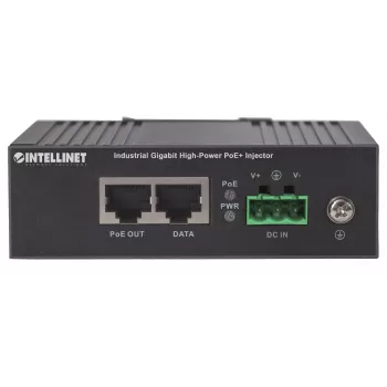 Intellinet pramoninis gigabitinis aukštos galios PoE+ injektorius, 1 x 30 W prievadas, IEEE 802.3at/af, metalinis korpusas