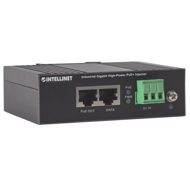Intellinet pramoninis gigabitinis aukštos galios PoE+ injektorius, 1 x 30 W prievadas, IEEE 802.3at/af, metalinis korpusas