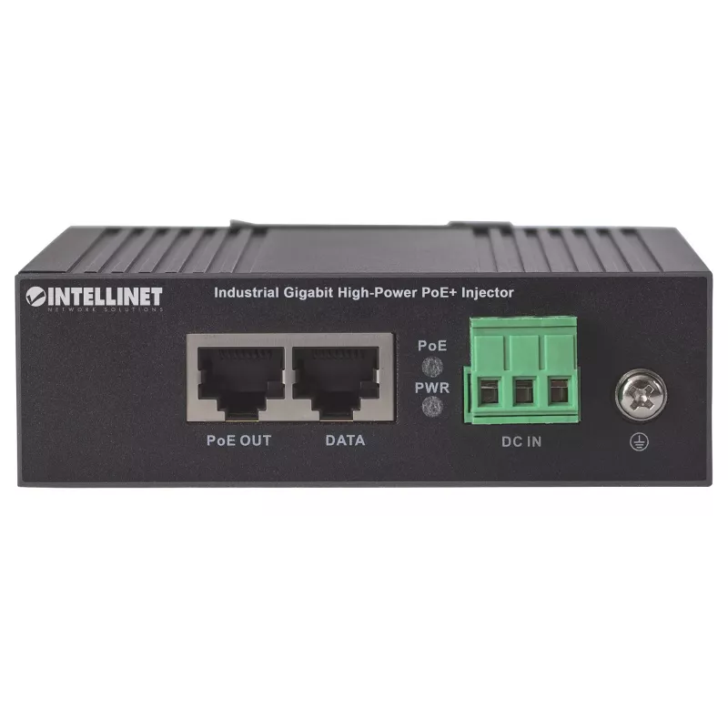 Intellinet pramoninis gigabitinis aukštos galios PoE+ injektorius, 1 x 30 W prievadas, IEEE 802.3at/af, metalinis korpusas