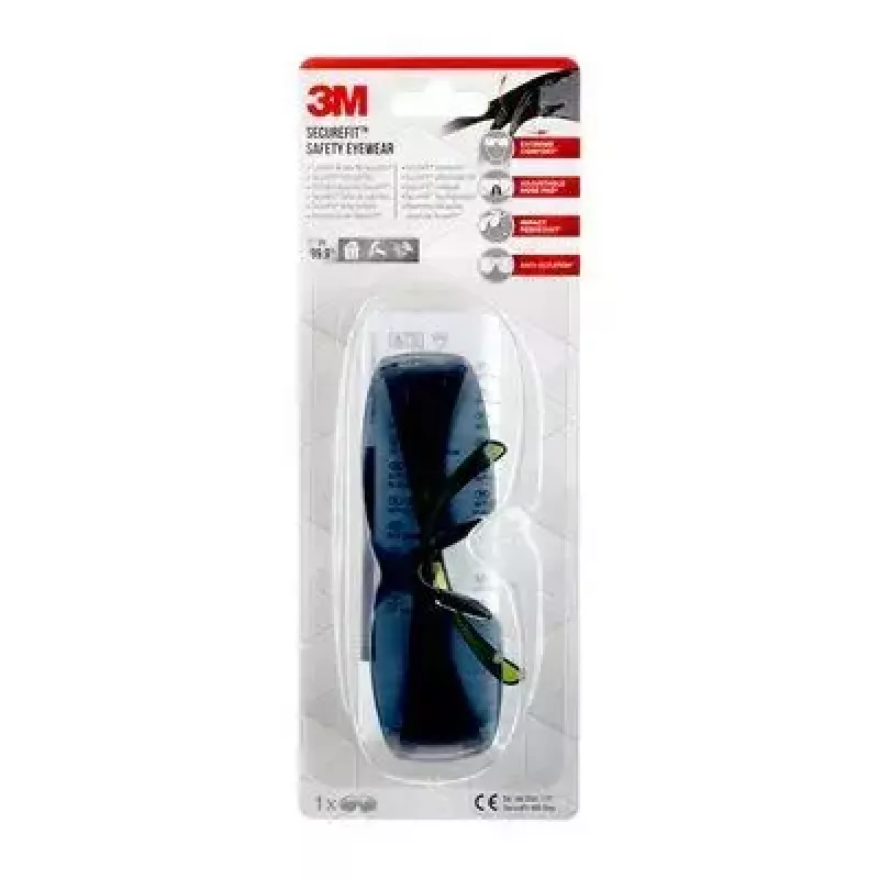3M SecureFit 400 SF4000GC1 apsauginiai akiniai, plastmasiniai, juodi, žali