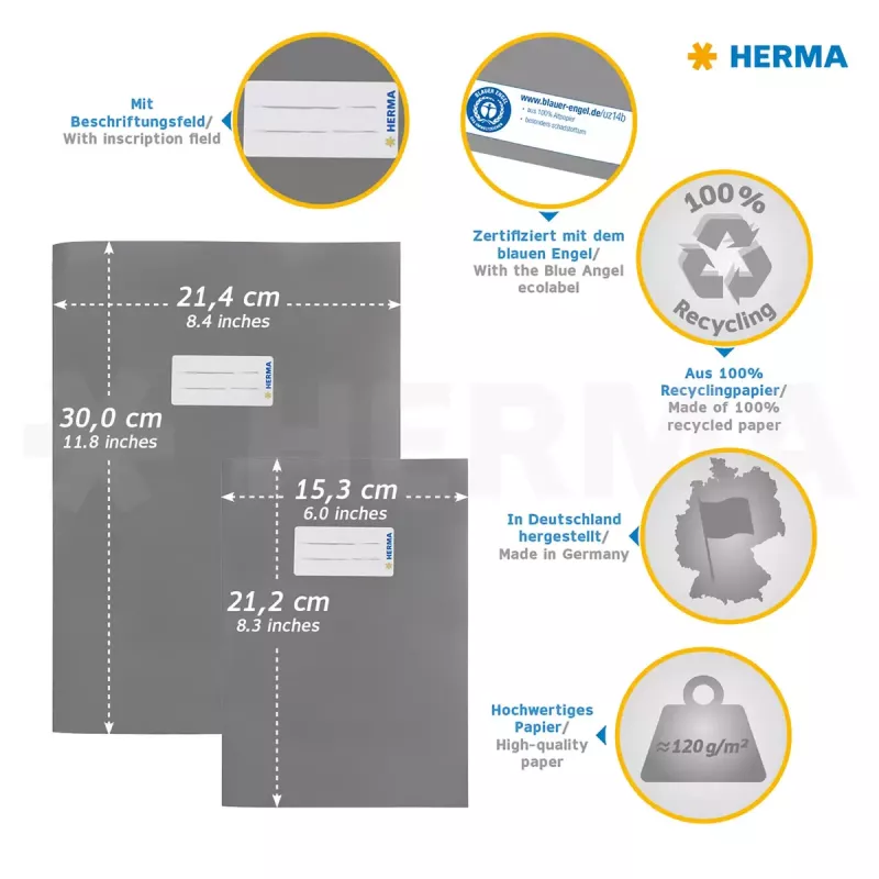 Žurnalo/knygos viršelis HERMA 7054 Baltas