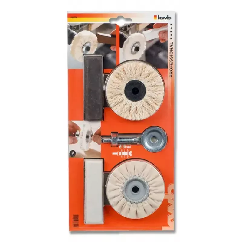 Rinkinys KWB 485300 Poliravimo priedų rinkinys juodas baltas metalinis