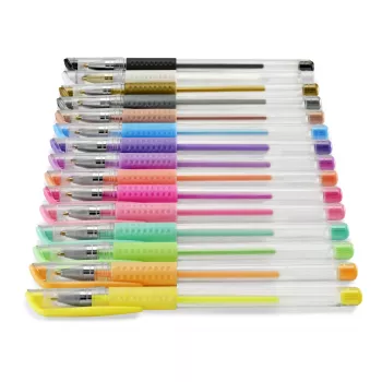 Hama Pastel & Classic geliniai rašikliai su dangteliais, 15 vnt