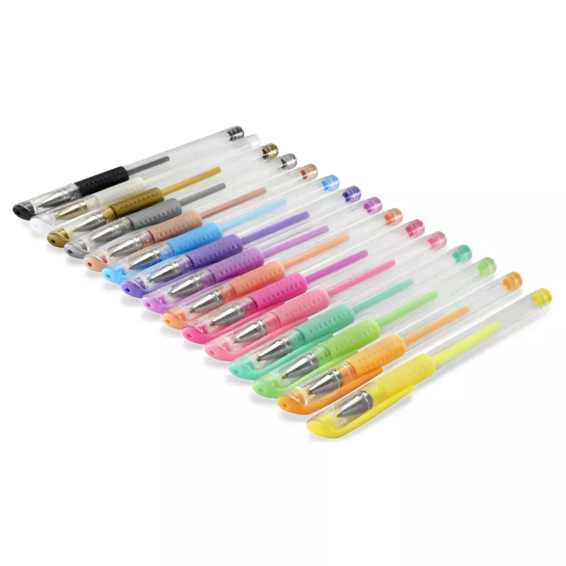 Hama Pastel & Classic geliniai rašikliai su dangteliais, 15 vnt
