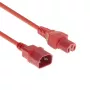 ACT Powercord C14 - C15 raudonas 0,6 m IEC C14 250V 10A