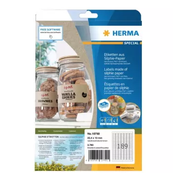 Lipni etiketė HERMA 10750 Stačiakampė Nuolatinė Ruda 3780 vnt.