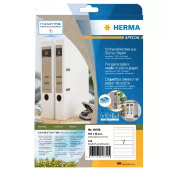 Lipni etiketė HERMA 10759 stačiakampė ruda nuolatinis klijavimas 140 vnt.