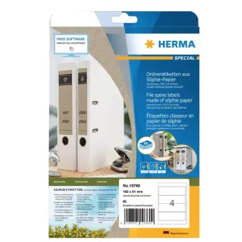 Lipnūs etiketės HERMA 10760 Stačiakampiai Nuolatiniai Rudi 80 vnt
