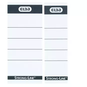 Elba 400087754 etiketės segtuvų nugarėlėms 10 vnt. 5x2,5 cm juoda balta