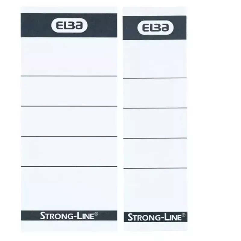 Elba 400087754 etiketės segtuvų nugarėlėms 10 vnt. 5x2,5 cm juoda balta