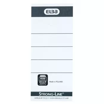 Elba 400087754 etiketės segtuvų nugarėlėms 10 vnt. 5x2,5 cm juoda balta