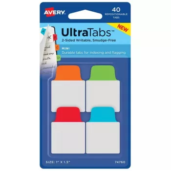 Avery Ultra Tabs 74760 tuščios skirtukų etiketės, mėlyna, žalia, oranžinė, raudona
