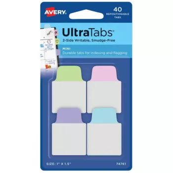 Avery Ultra Tabs 74761 skirtukai žymėjimui mėlyna, žalia, rožinė, violetinė