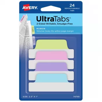 Blanko skirtukai Avery Ultra Tabs 74769 mėlyni, žali, rožiniai, violetiniai