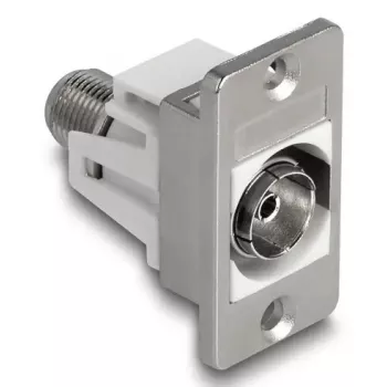 DeLOCK 90882 Kištukinis lizdas IEC F sidabrinis baltas 75 Ω