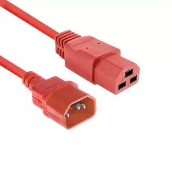 Maitinimo laidas ACT C14 – C21 IEC60320, raudonas, 2 m, 250 V 10 A