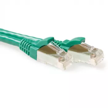 ACT Green 15 m LSZH SFTP CAT6A jungiamasis kabelis su apsaugotais RJ45 kištukais