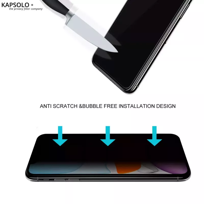Apsauginis stiklas su privatumo filtru KAPSOLO iPhone XR