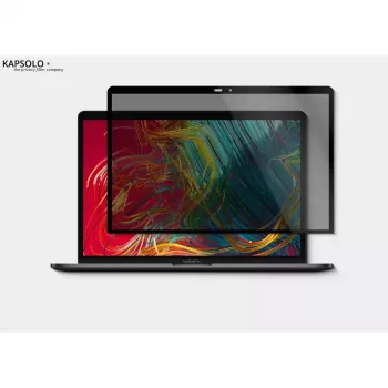 Apsauginis ekrano stiklas KAPSOLO Privacy Magnetic, Apple MacBook Pro 13 (2020), 13 colių, 9H kietumas, 50% šviesos pralaidumas, 30° privatumo kampas