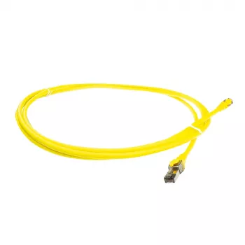 ACT Yellow 5 metrų SFTP CAT8 jungiamasis kabelis su RJ45 kištukais, apsauga nuo užkabinimo