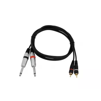 Garso kabelis Omnitronic 30225213 1,5 m 2x6,35 mm 2xRCA juodas