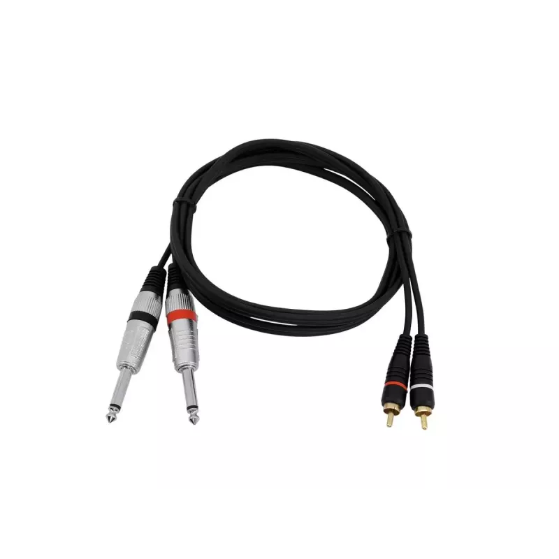 Garso kabelis Omnitronic 30225213 1,5 m 2x6,35 mm 2xRCA juodas