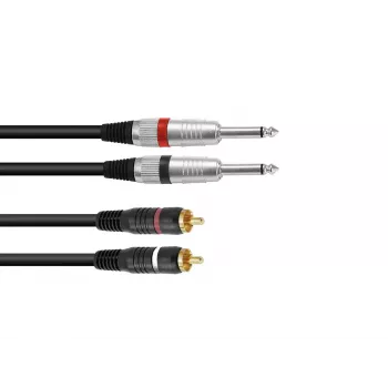 Garso kabelis Omnitronic 30225213 1,5 m 2x6,35 mm 2xRCA juodas