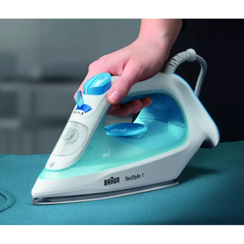 Braun TexStyle 1 SI1050BL Lygintuvas su garais, keraminis padas, 2000 W, mėlyna, balta