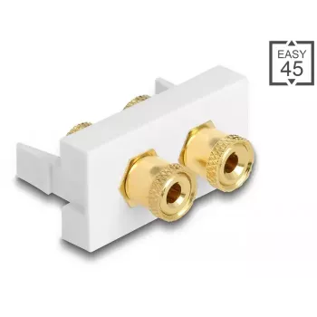 DeLOCK Easy 45 modulis 2 x jungiamasis gnybtas raudonas juodas žiedas 22,5 x 45 mm