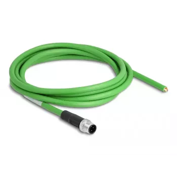 DeLOCK pramoninis Ethernet kabelis M12 4 kontaktų D-koduotas į atvirus galus TPU 2 m
