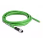 DeLOCK pramoninis Ethernet kabelis M12 4 kontaktų D-koduotas į atvirus galus TPU 2 m